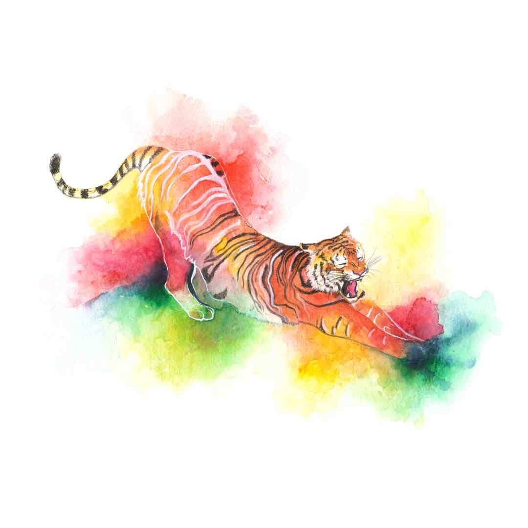 art prints, tiger art, watercolour painting, annie