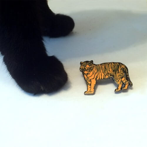 Tiger pins, enamel pins, jewlery, cats