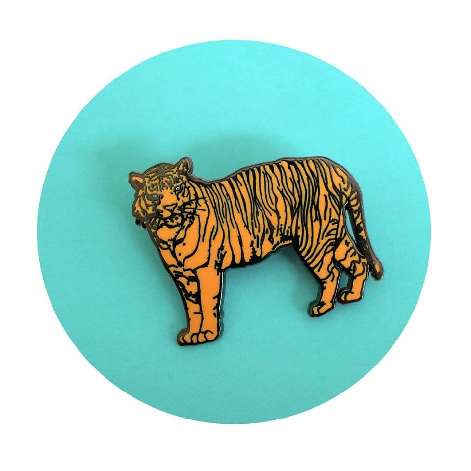 Tiger pins, enamel pins, jewlery, tigers