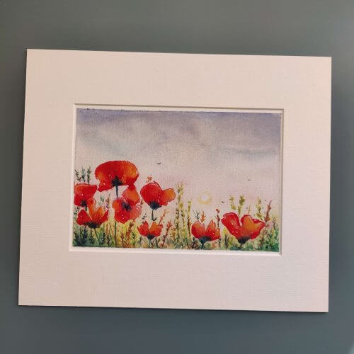 Poppies, Art print, Watercolour Poppies