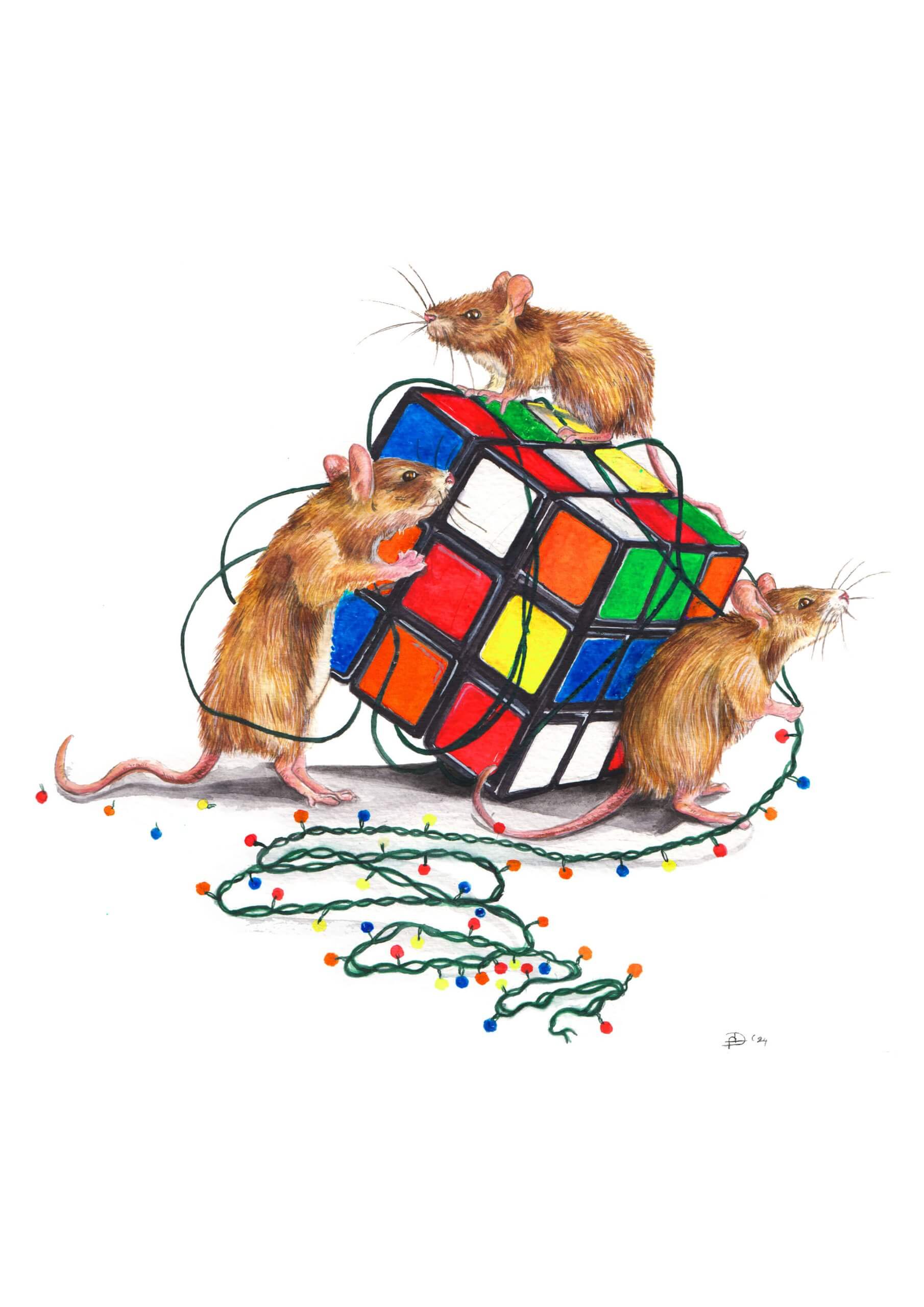 Rubik’s Heist – Rubik’s Cube, Mice Art